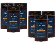 Cremo Palo Santo Aluminum Free Deodorant for Men 48-hour Protection 2.6oz 6 Pack