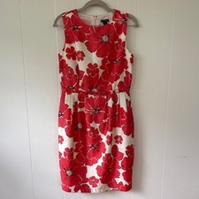 New Directions Womens Coral White Floral Sleeveless Sheath Easter Cottagecore