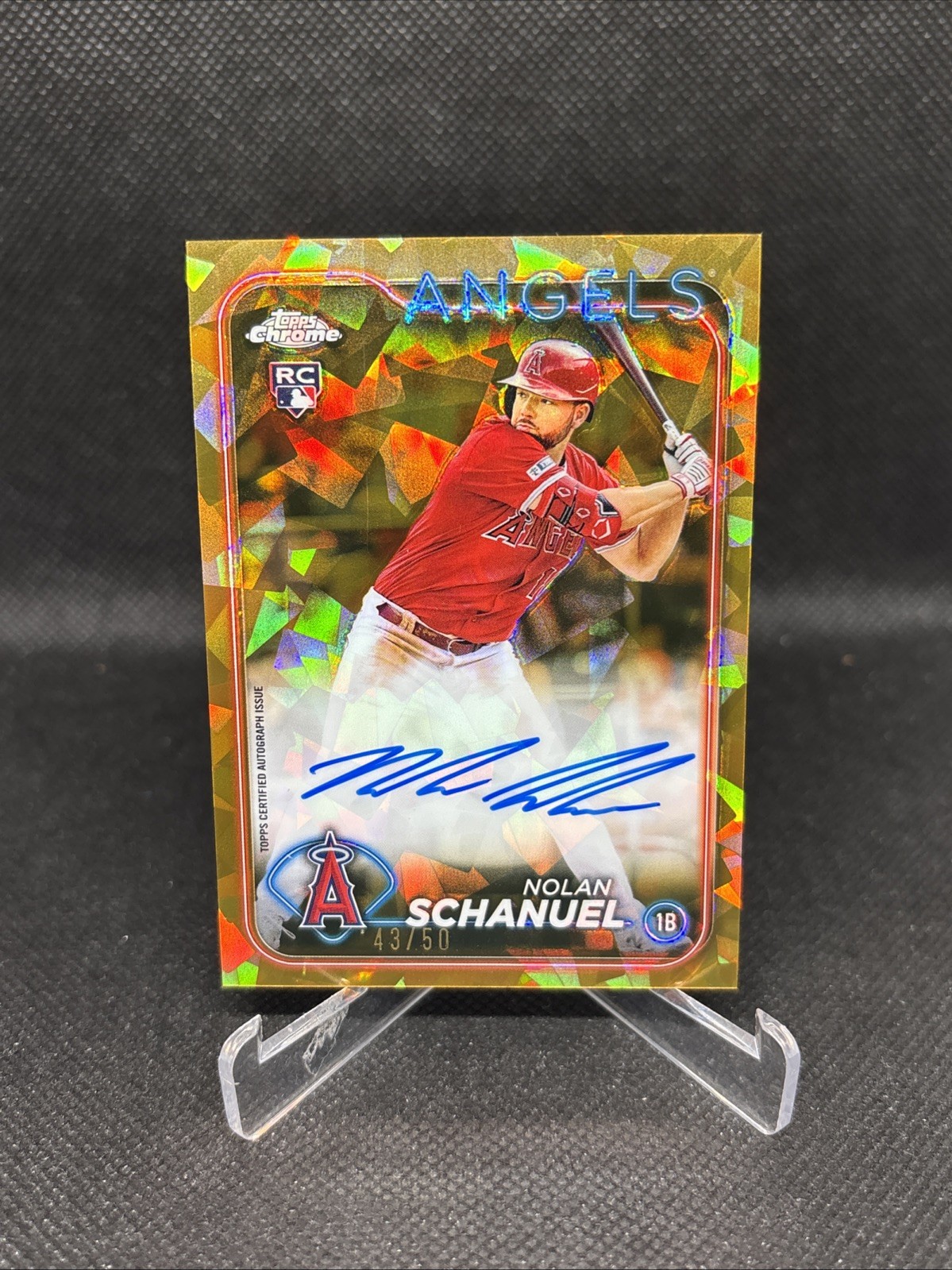 2024 Topps Chrome Update Sapphire - #USA-NS Nolan Schanuel Gold Rookie Auto /50