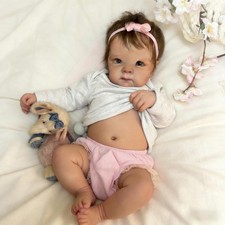 RXDOLL Cute Reborn Baby Dolls Silicone Full Body Girl 18 inch Realistic Newbo...