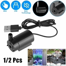 1/2PCS USB Submersible Pump Mini Aquarium Pumping Water Fish Tank Fountain