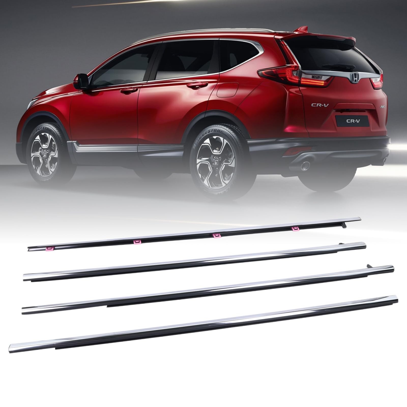 4Pcs Weatherstrip Window Moulding Trim Seal Belt Compatible with 2013-2018 Ho...