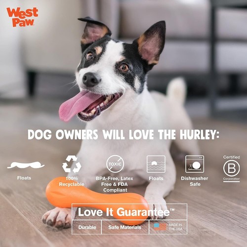 West Paw Hurley Interactive Play Tough Dog Bone Chew Toy Ruby Red Small - Picture 3 of 6