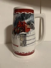 2010  Anheuser Busch Budweiser Christmas  Beer Stein Clydesdales Dashing Thru ..
