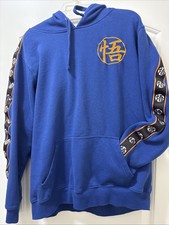 NWT DRAGON BALL Z Royal Blue Embroidered Pullover Hoodie Sweatshirt - Men Sz Med