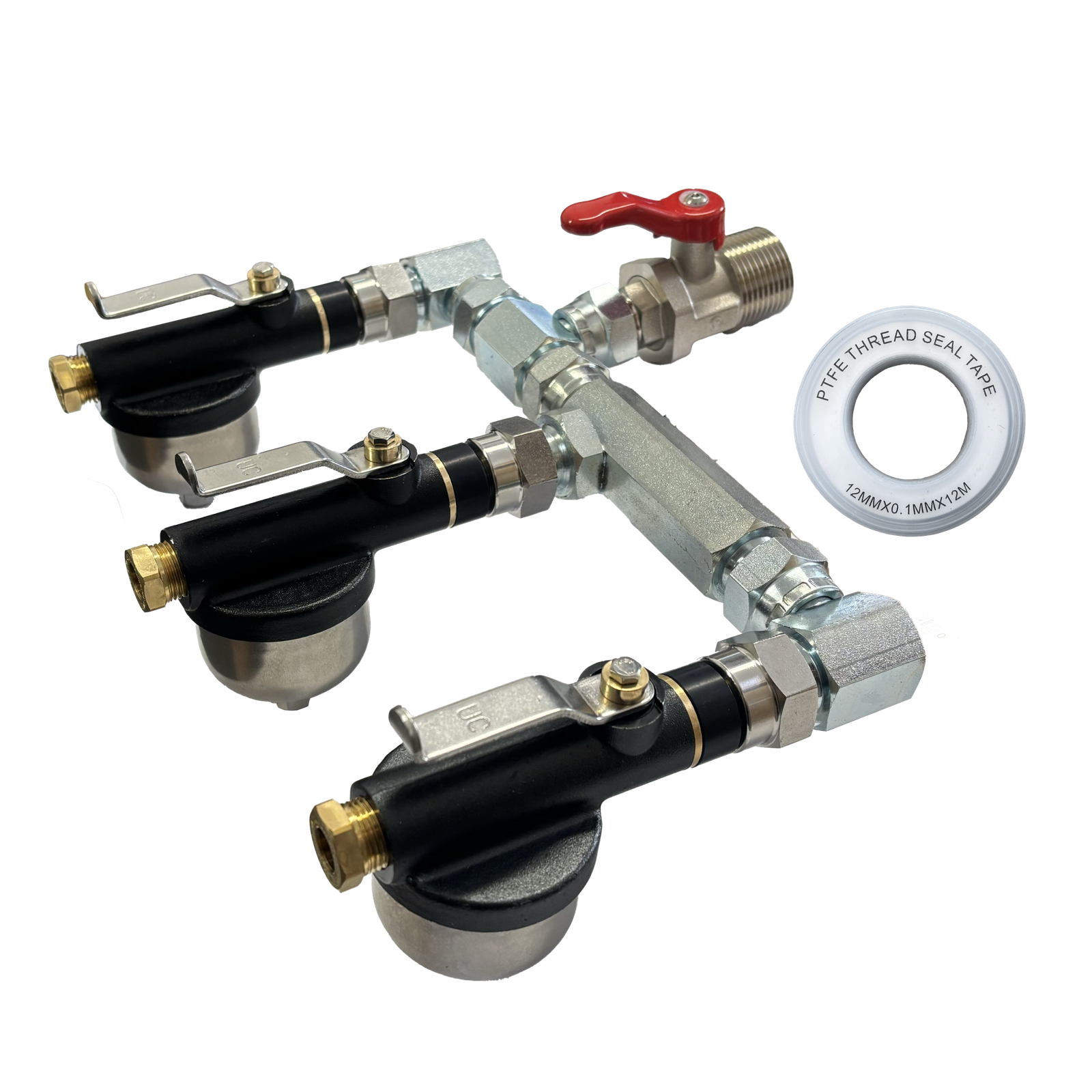 Ultra Compact Triple Oil Tank Isolation Valve with Filter | 3 Line OFV Kit