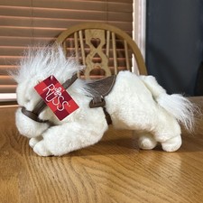 Vintage Russ Berrie Rodey Plush Horse White Pony W/ Bridle Tag Stuffed 1990's