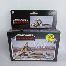 Star Wars The Vintage Collection Speeder Bike Scout Trooper & Grogu NEW