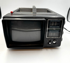 TMK 705 Portable Vintage Black Mini CRT TV Radio Television Set