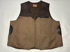 Coronado Leather and Canvas Vest men size 50 Concealed Carry Full Zip - Unworn