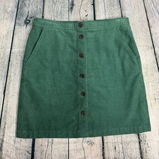 J. Crew Green Corduroy Button-Front Mini Skirt 99 Cotton Preppy Twee Size 6