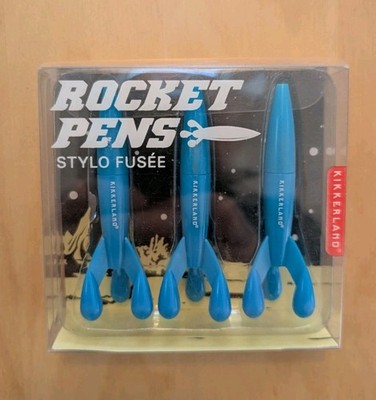 Kikkerland Design 3 Rocket Sci-fi Space Age Retro Rare Ball Point Pens HTF