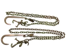 5/16" x 8' Tow Chain with 15" Sport-J/ RTJ Cluster Hooks - 4,700 WLL (Pack of 2)