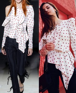 polka dot one shoulder top
