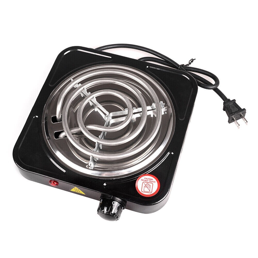 1000W Portable Single Electric Burner Hot Plate Camping Stove Stainless