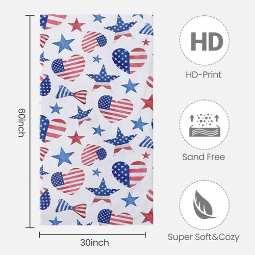 America Flag Large Beach Towel Oversize Soft Microfiber Bath Towels 30x60 35x70 - Picture 12 of 12