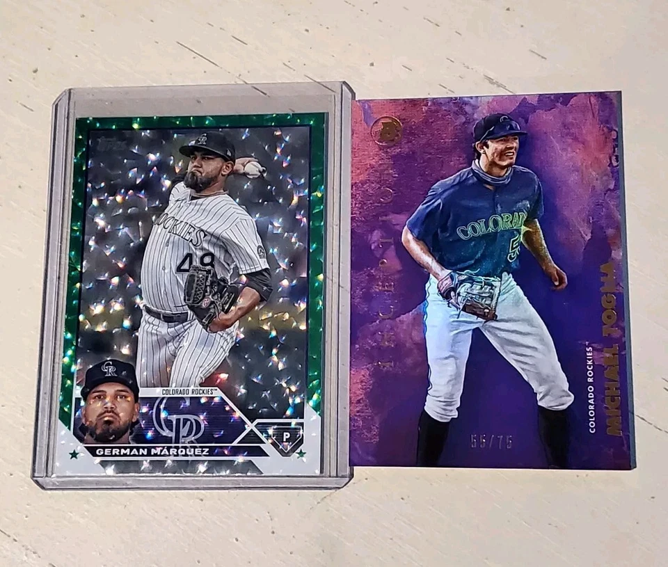 Lote de cartões de beisebol Colorado Rockies time (27) MLB #'d, paralelos, etc SEM base - Imagem 4 de 4