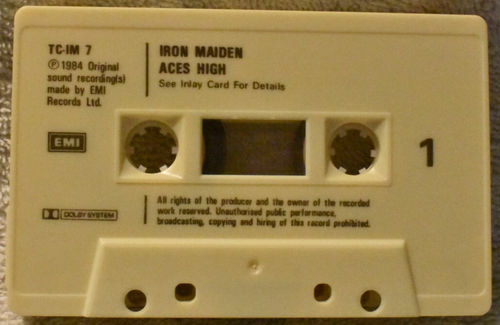 IRON MAIDEN - ACES HIGH UK CASSETTE SINGLE 1984 EMI RECORDS - OUT OF PRINT - Picture 3 of 5