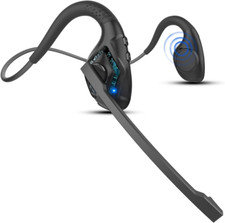 Bluetooth 5.3 Headset W/Microphone Boom for Computer Phones PC, Open Ear Headset