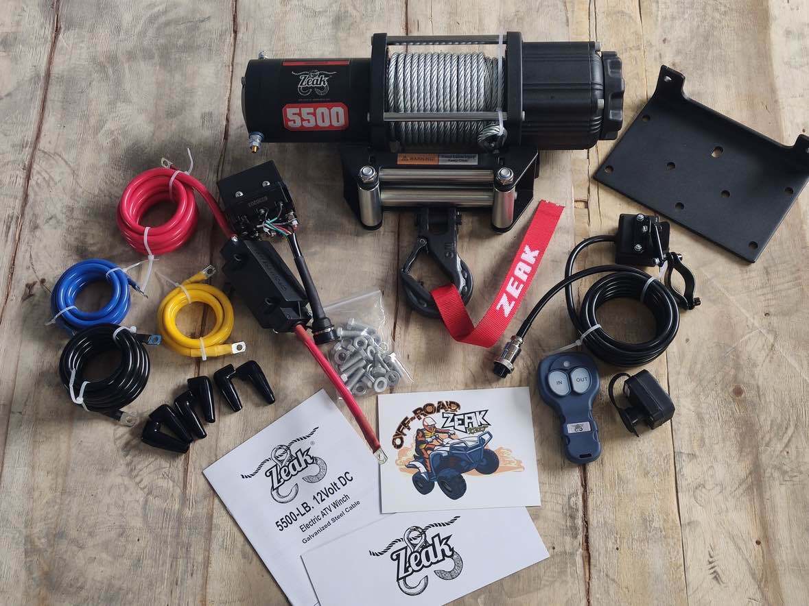 ZEAK 5500 lb Electric Winch Gavanized Steel Rope Winch for ATV UTV Off