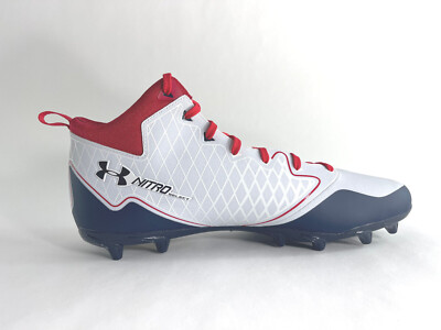 Under Armour Nitro Select Football Cleats White Blue Red  display picture 1