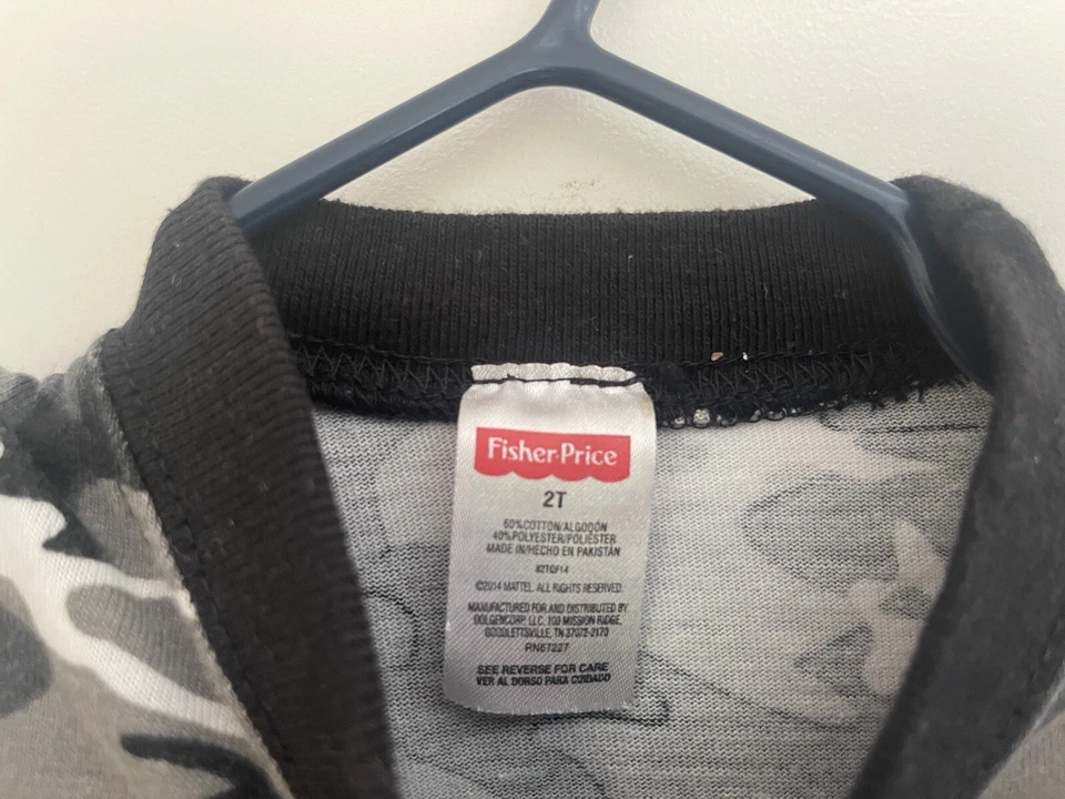 Fisher-Price Niño Pequeño Major Hunk Vehículo Tanque de Batalla Manga Larga Camisa Gris 2 Foto 2 de 4