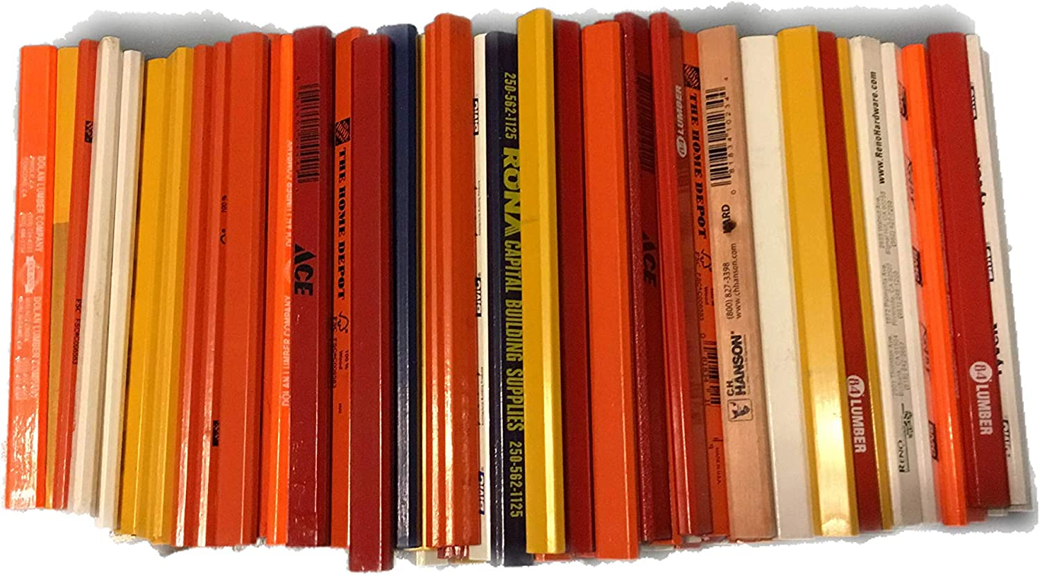 144 Lot Misprint Woodcase Carpenter Pencils, 2 Lead, Bulk Wholesale Lot