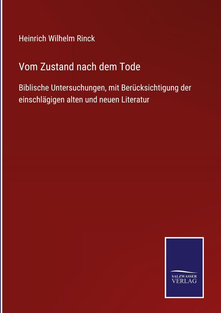 Vom Zustand Nach Dem Tode | Heinrich Wilhelm Rinck | Deutsch