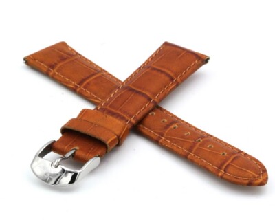 Swissstar Echt-Leder-Uhrenband Middle Brown Easy-Click-System - 18 MM 120/75 CM