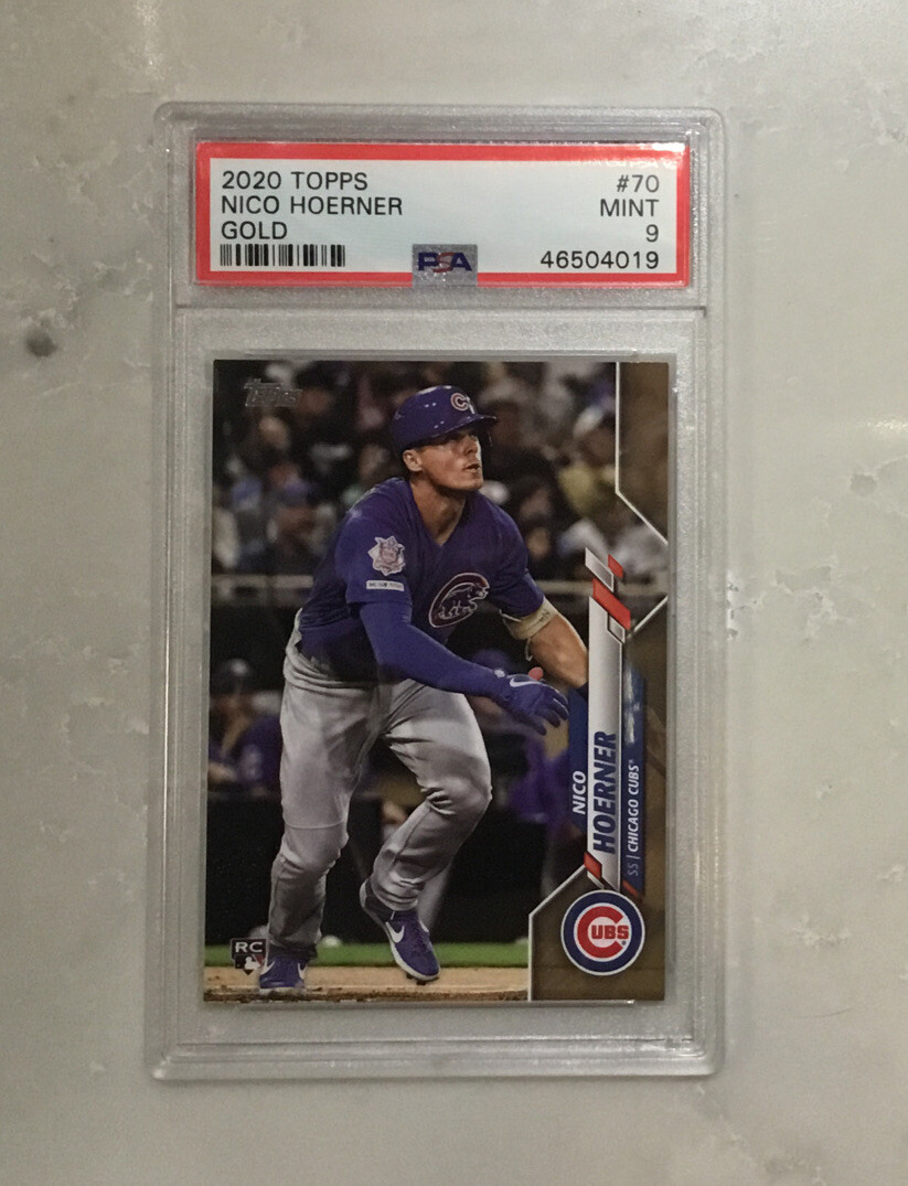 2020 Topps #70 Nico Hoerner RC GOLD 312/2020 PSA 9 MINT Rookie Card