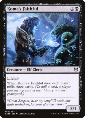 x4 Koma's Faithful KHM MTG Kaldheim 102/285 COMMON M/NM 4x