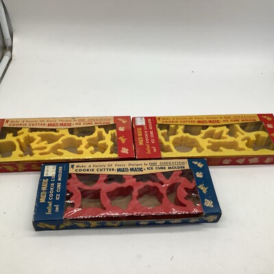 Wecolite Cookie Cutter & Ice Cube Molder Animals Multi-Matic 3 New Boxes Vintage
