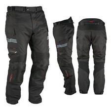 Pantaloni Impermeabile Moto Termica Estraibile Strisce Riflettenti Nero