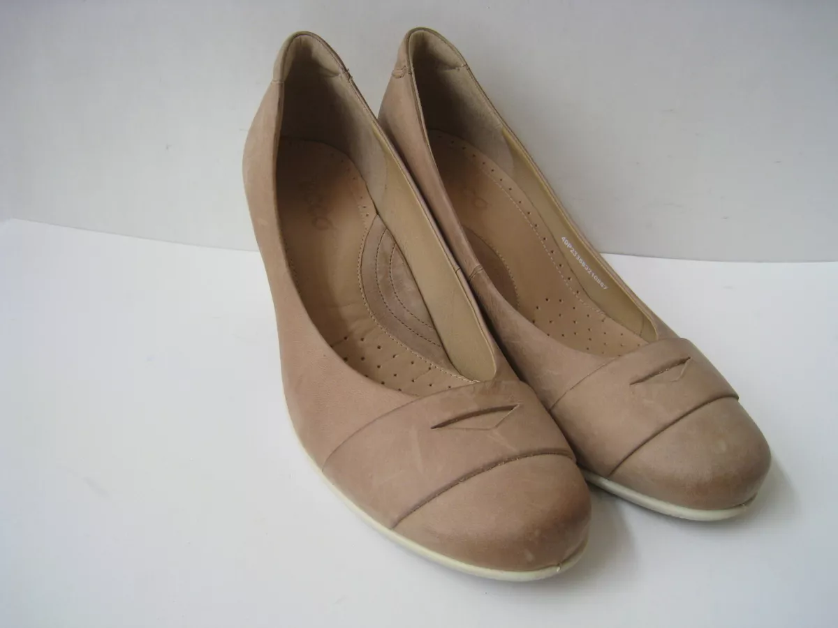 ECCO SCULPTURED 65 LATTE LEATHER PUMPS 3 HEELS US 9 9.5 EUR 40 HOT UNIQUE WOW eBay
