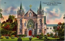 Chapel at Spring Hill College, Mobile, Alabama. Linen Postcard. Y.