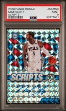 2019-20 Mosaic MIKE SCOTT Auto Red & Blue Scripts PRIZM PSA 9