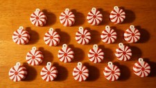 Set of 18 Red  White Peppermint Candy Christmas Tree Ornaments Home Decor NEW