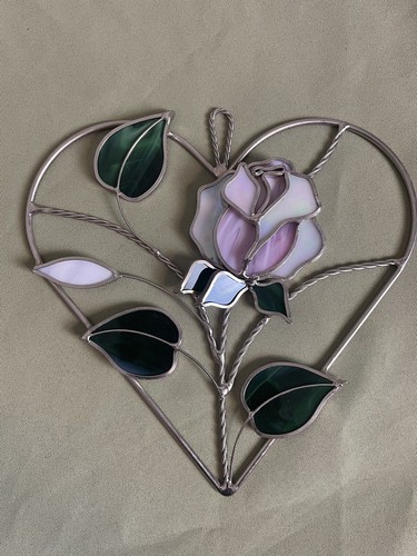 Stained glass metal heart suncatcher by Happythings - Picture 3 of 5