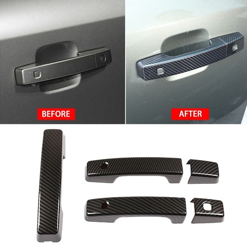 Cubierta de manija de agarre de puerta exterior ABS de fibra de carbono para Land Rover Defender 90 20-2021 - Imagen 6 de 9