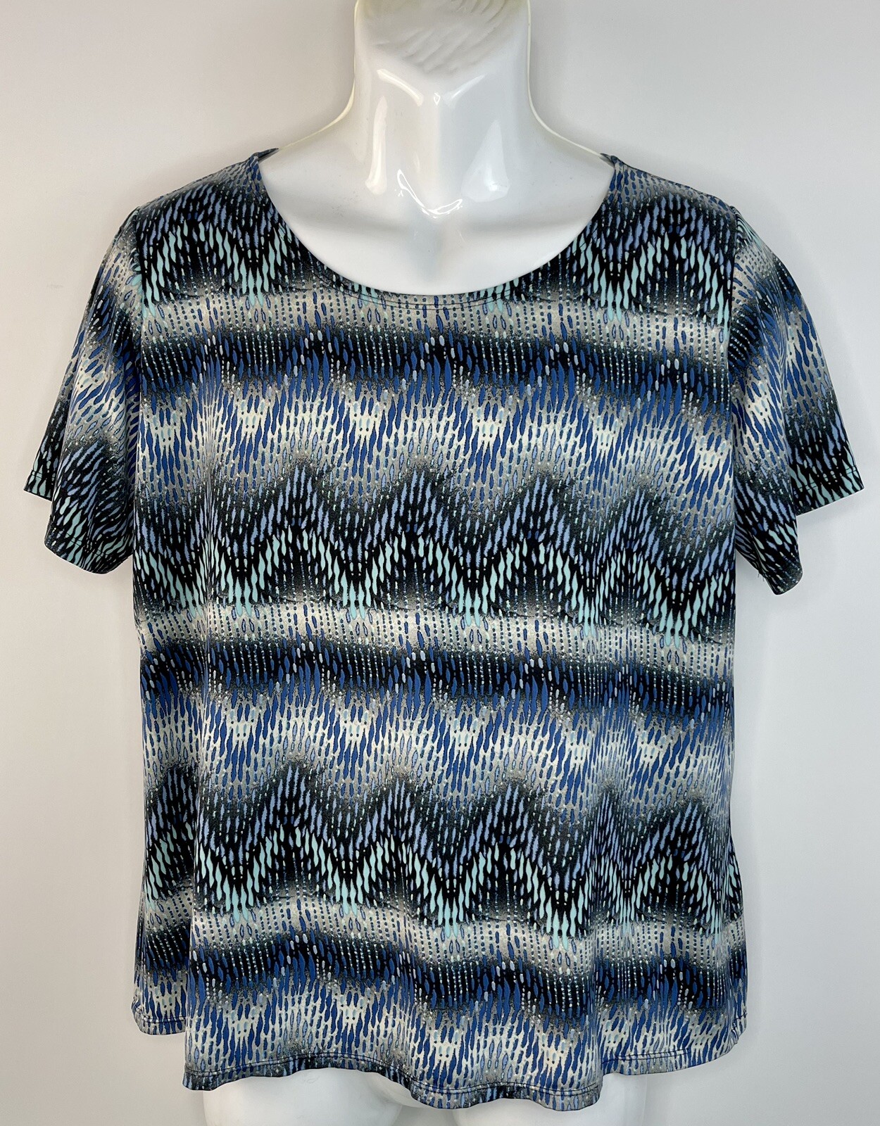 Notations Multi-Color Zig Zag Pattern Blouse SS S… - image 1