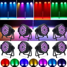 8PCS 270W 18 LED PAR Can Stage Lighting RGBW DMX Party Club Wedding Show Light