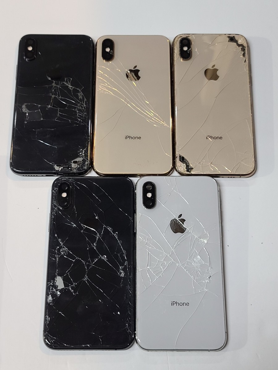 Apple iPhone Xs ブラック　画面バキバキ OEM Apple IPhone XS Original Crack Housing,Mix Color, Lot Of 5