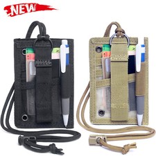 Tactical ID Card Holder Organizer Hook Loop Patch Badge Holder with Neck Lanyard