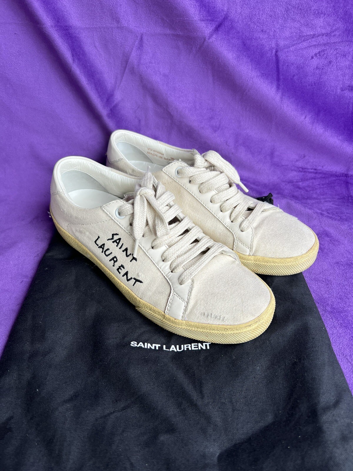 Sneakers da donna classiche Saint Laurent corte SL 06 effetto invecchiato taglia 36