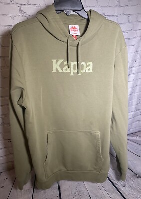 Kappa Hoodie Men's Size XL Green Graphic Logo Pullover Sweatshirt Sweater