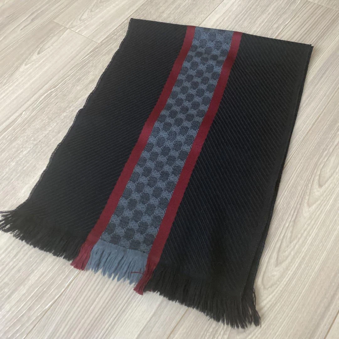 Gucci étole laine x soie noire #PD37Y5