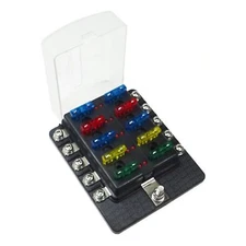 10 Circuit 12V Fuse Box Distribution Block Screw Terminal UTV RZR Rhino General