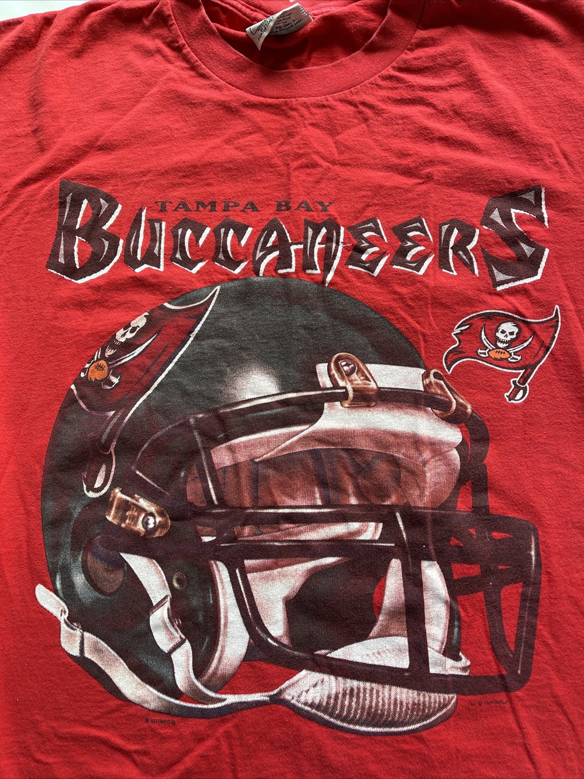 Vintage 1997 Tampa Bay Buccaneers Big All-Over Helmet Print Shirt ...