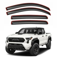 In Channel Window Sun Rain Visor Wind Guard Fit 2024-2026 Toyota Tacoma Crew Cab