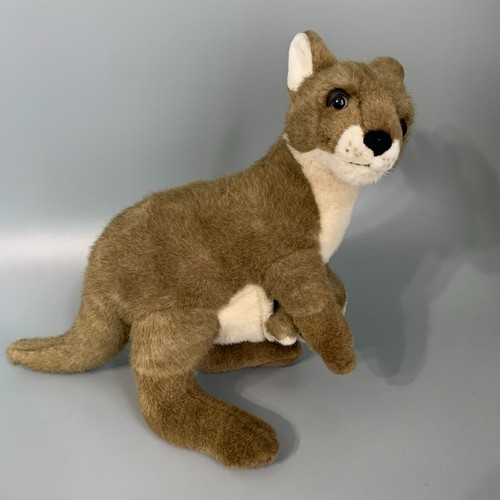Vintage Ganz Heritage Collection Stuffed animal Brown Tan kangaroo Pouch w/ baby